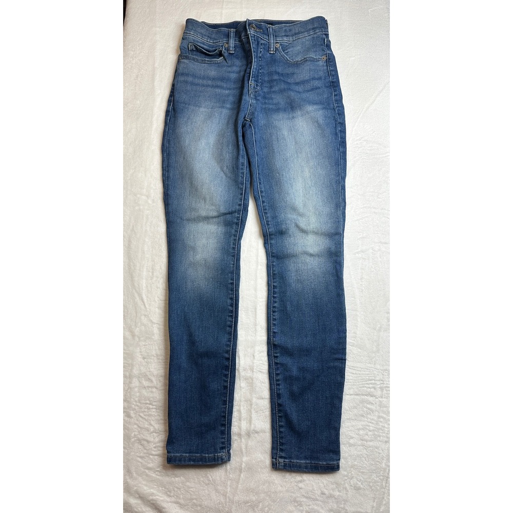 Lucky Brand Ava Skinny Jeans Womens 2/26 Blue Medium Wash Mid Rise Ankle Denim